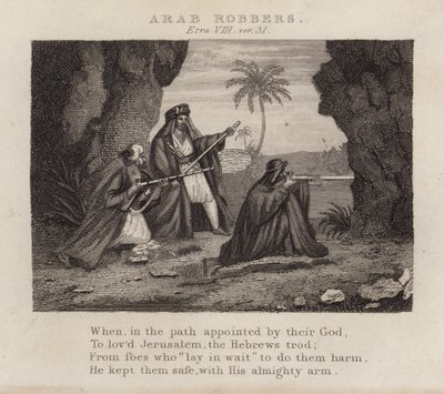 Arabští lupiči, Ezra VIII, ver 31 (rytina) od English School