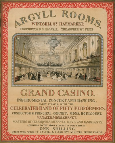 Argyll Rooms, Windmill Street, Haymarket, Londýn od English School