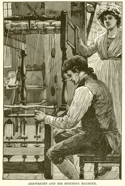 Arkwright a jeho Spinning Machine od English School