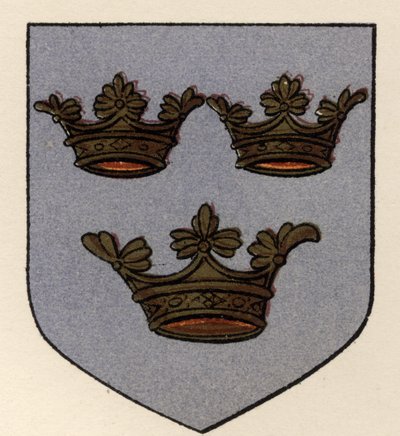 Zbraně nesené Velkou lóží celé Anglie, kolem roku 1725, z The History of Freemasonry, svazek II, vydané Thomasem C. Jackem, Londýn, 1883 od English School