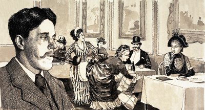 Arnold Bennett byl inspirován k napsání Příběhu starých manželek, když pozoroval velkou dámu v restauraci od English School