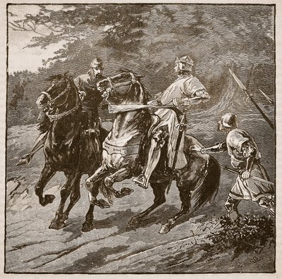Zatčení krále Richarda, ilustrace z Cassells Illustrated History of England (sépiová fotografie) od English School