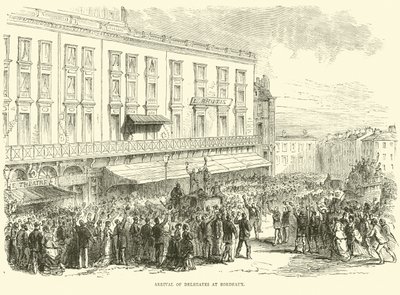 Příjezd delegátů do Bordeaux, prosinec 1870 od English School