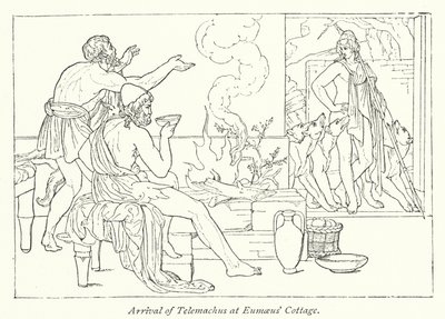 Příjezd Telemacha do Eumaeovy chaty (litho) od English School