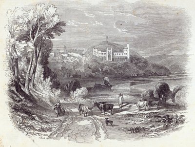 Hrad a město Arundel, z „The Illustrated London News“, 20. září 1845 (rytina) od English School