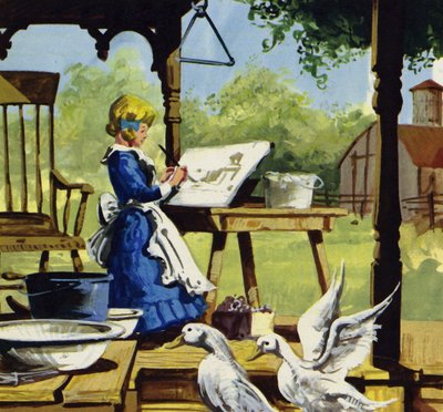 Anna Mary Robertson jako dítě ráda malovala od English School