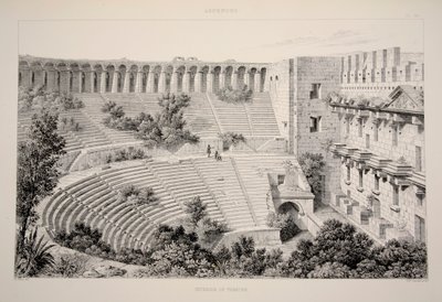 Aspendu - Interiér divadla, hospoda. 1863 litografie. od English School