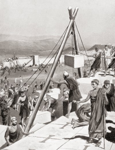 Athéňané znovu vybudovali své město pod vedením Themistocles po perské invazi do Řecka, kolem roku 479 př. n. l., z Hutchinsonovy Historie národů, pub. 1915 od English School