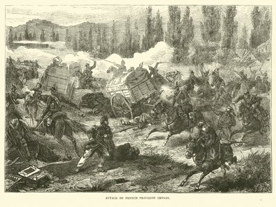 Útok na francouzský zásobovací konvoj, září 1870 od English School