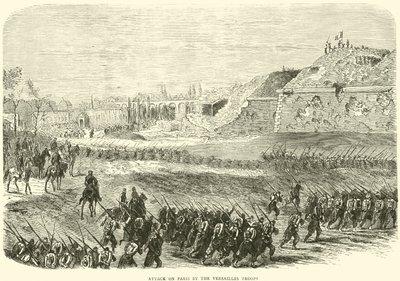Útok Versailleských vojsk na Paříž, březen 1871 od English School