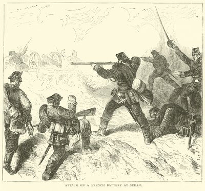 Útok na francouzskou baterii v Sedanu, září 1870 od English School