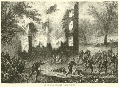 Útok na předsunuté francouzské pozice, říjen 1870 od English School