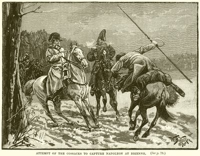 Pokus kozáků zajmout Napoleona v Brienne od English School
