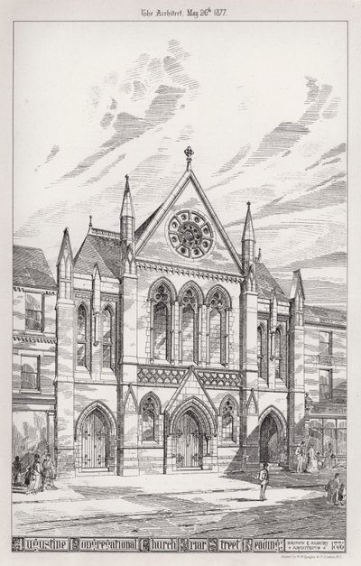 Augustine Congregation Church, Friar Street, Reading (rytina) od English School
