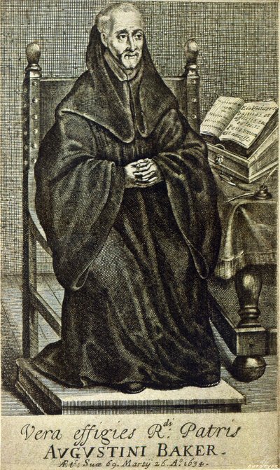 Augustini Baker, frontispis ze Svaté moudrosti, vytištěný v roce 1634 od English School
