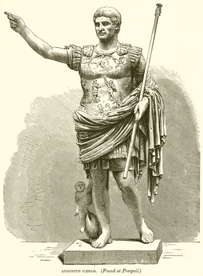 Augustus Caesar. (Nalezeno v Pompejích) od English School