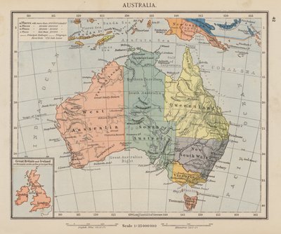 Austrálie (barevná litografie) od English School