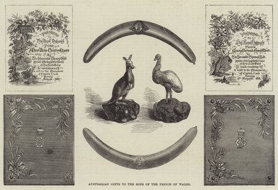 Australian Gifts to the Sons of the Prince of Wales (rytina) od English School