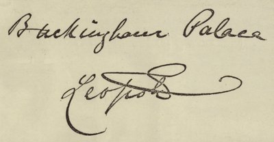 Autogram vévody z Albany (rytina) od English School