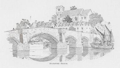 Aylesford Bridge (litografie) od English School