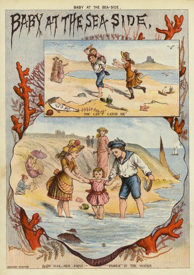 Dítě u moře (chromolitho) od English School