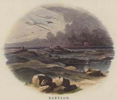 Babylon (barevná rytina) od English School