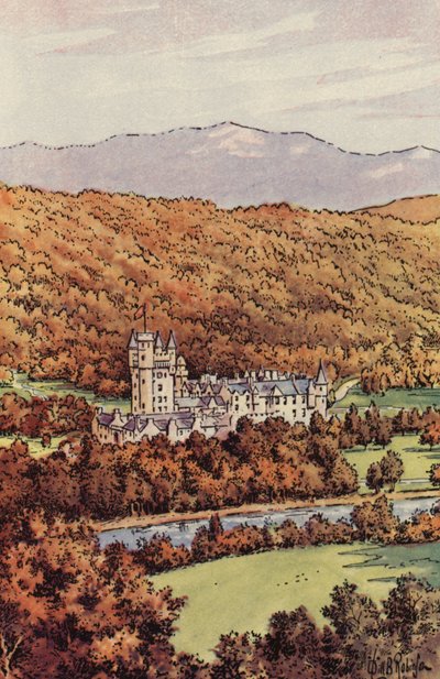 Zámek Balmoral (barevné lito) od English School