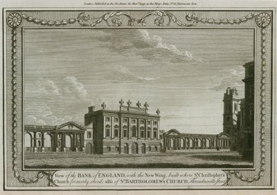 Bank of England, West Wing přidal Sir Robert Taylor, 1783 od English School