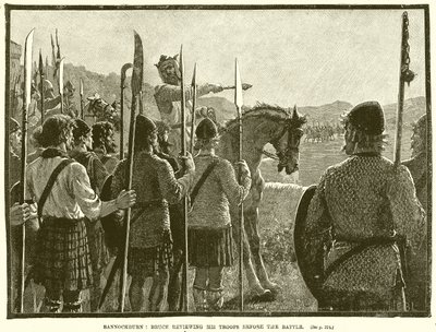 Bannockburn: Bruce kontroluje své jednotky před bitvou od English School
