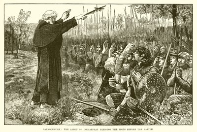 Bannockburn: Opat z Inchaffray žehná Skotům před bitvou od English School