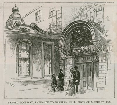 Barber Surgeons Hall, Monkwell Street, Londýn od English School