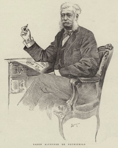 Baron Alphonse de Rothschild (rytina) od English School