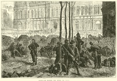 Barikáda před Hotel de Ville, březen 1871 od English School