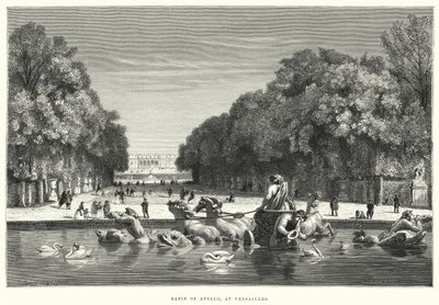 Basin of Apollo, ve Versailles (rytina) od English School
