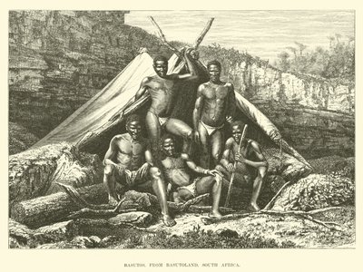 Basutos, z Basutoland, Jižní Afrika od English School