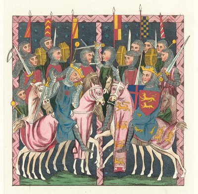 Battle Of Hastings (barevná rytina) od English School