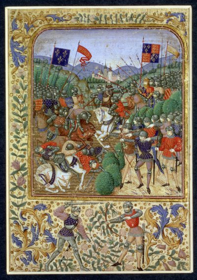 Bitva u Agincourtu, 25. října 1415 (wc na papíře) od English School