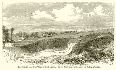 Battlefield a Old Windmill of Crecy od English School