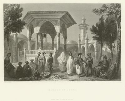 Bazar v Jaffě, 1837 od English School