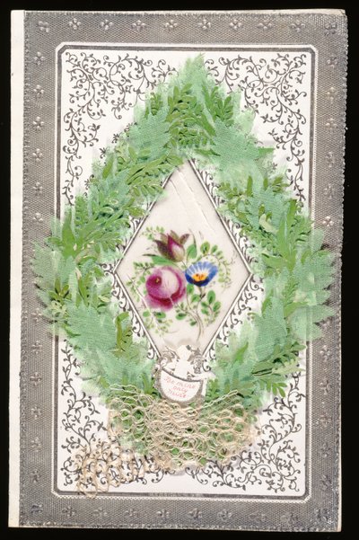 Be Mine Only Mine, Valentýnské přání, cca 1830 (barevné lito na papíře) od English School