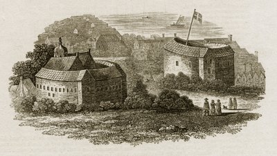 Bear Garden and Globe Theatre, Southwark, Londýn, cca 1600 (rytina) od English School
