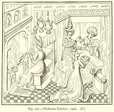Interiér ložnice; 1400 od English School
