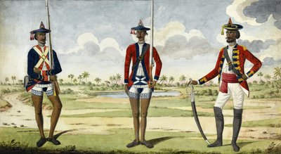 Bengálské armádní jednotky, kolem roku 1785 od English School