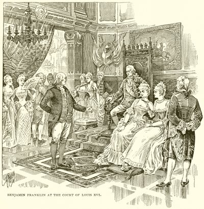 Benjamin Franklin na dvoře Ludvíka XVI od English School