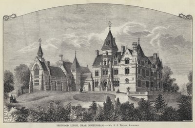 Bestwood Lodge, poblíž Nottinghamu (rytina) od English School