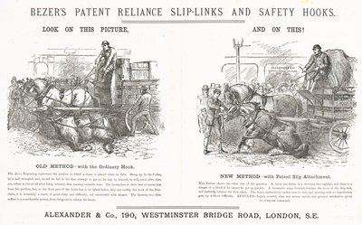 Bezers Patent Reliance Slip-Links a bezpečnostní háčky od English School
