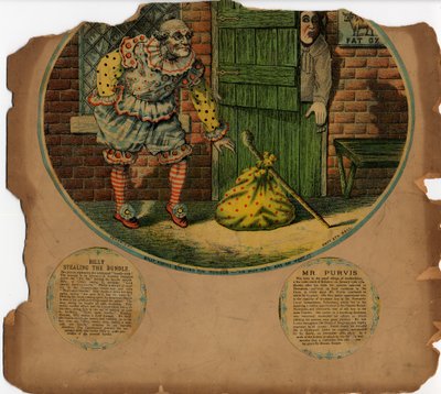 Billy Purvis Stealing the Bundle (barevná litografie) od English School