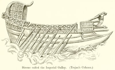 Bireme zvané Imperiální galéra. (Trajanský sloup) od English School