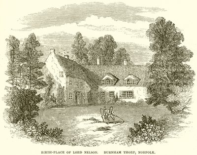Místo narození lorda Nelsona. Burnham Thorp, Norfolk od English School