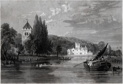 Bisham Abbey. (rytina, cca 1850) od English School